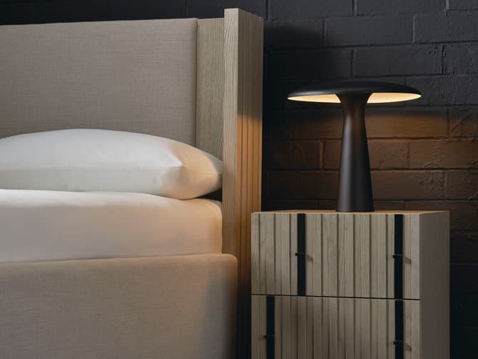 Andrew Martin Small Two Drawer Architectural Bedside Table By Kelly Hoppen