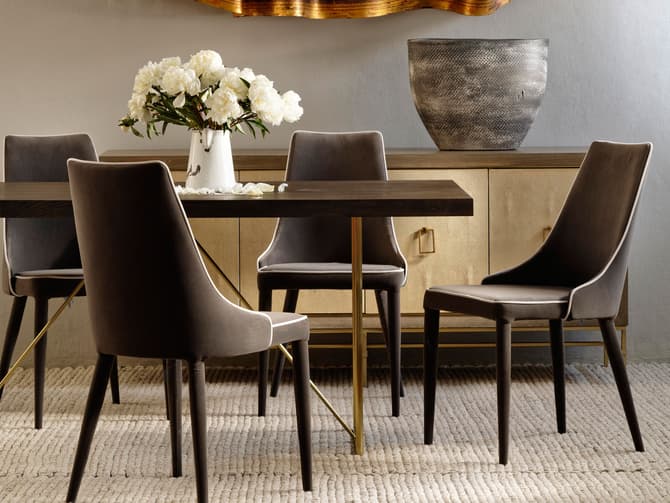 Andrew Martin Smart Contemporary Dining Chair In Grey Velvet