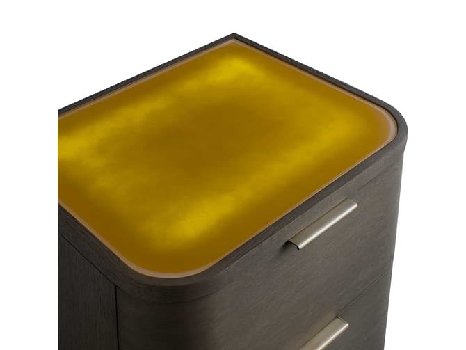 Andrew Martin Smoked Oak And LED Light Three-drawer Dresser