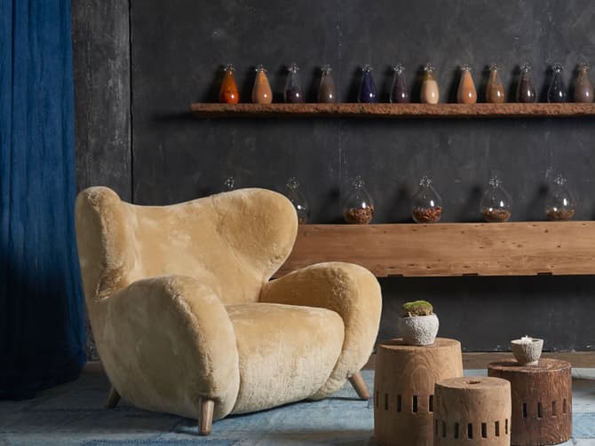 Andrew Martin Soft Sheepskin Armchair By Timothy Oulton