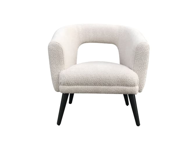 Andrew Martin Statement Occasional Chair In An Ecru Boucle Weave