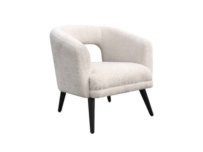 andrew martin Statement occasional chair in an ecru boucle weave