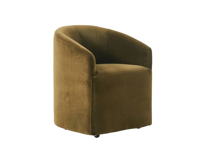 andrew martin Tub dining chair in olive green velvet