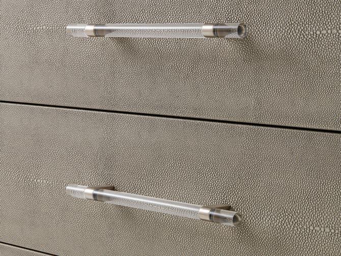 Andrew Martin Two-drawer Bedside Table In Grey Shagreen