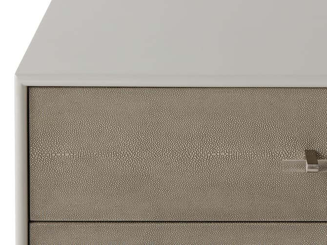 Andrew Martin Two-drawer Bedside Table In Grey Shagreen