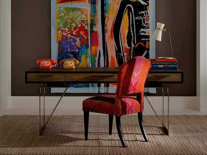 Andrew Martin Unique Dining Chair In Traditional Andean Fabric