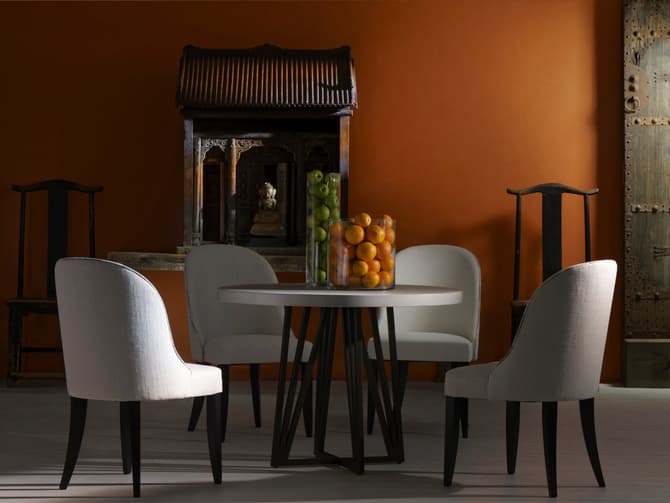 Andrew Martin Upholstered Dining Chair With Tall Backrest