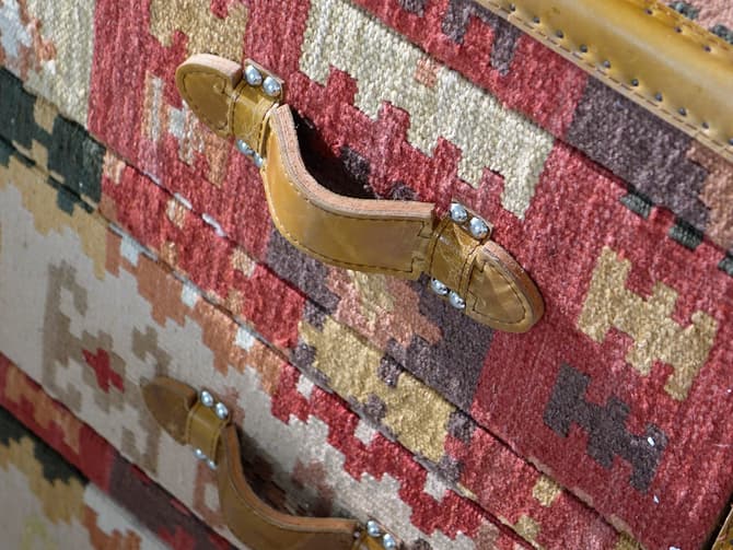 Andrew Martin Upholstered Kilim Chest With 3 Drawers