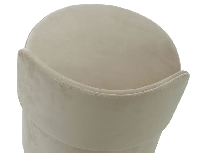 Andrew Martin Upholstered Round Stool With Backrest