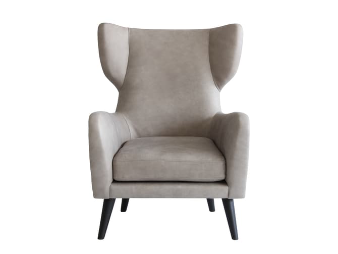 Andrew Martin Winged Armchair In 100% Italian Leather