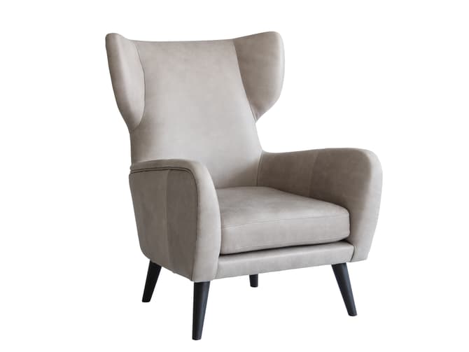 andrew martin Winged armchair in 100% Italian leather
