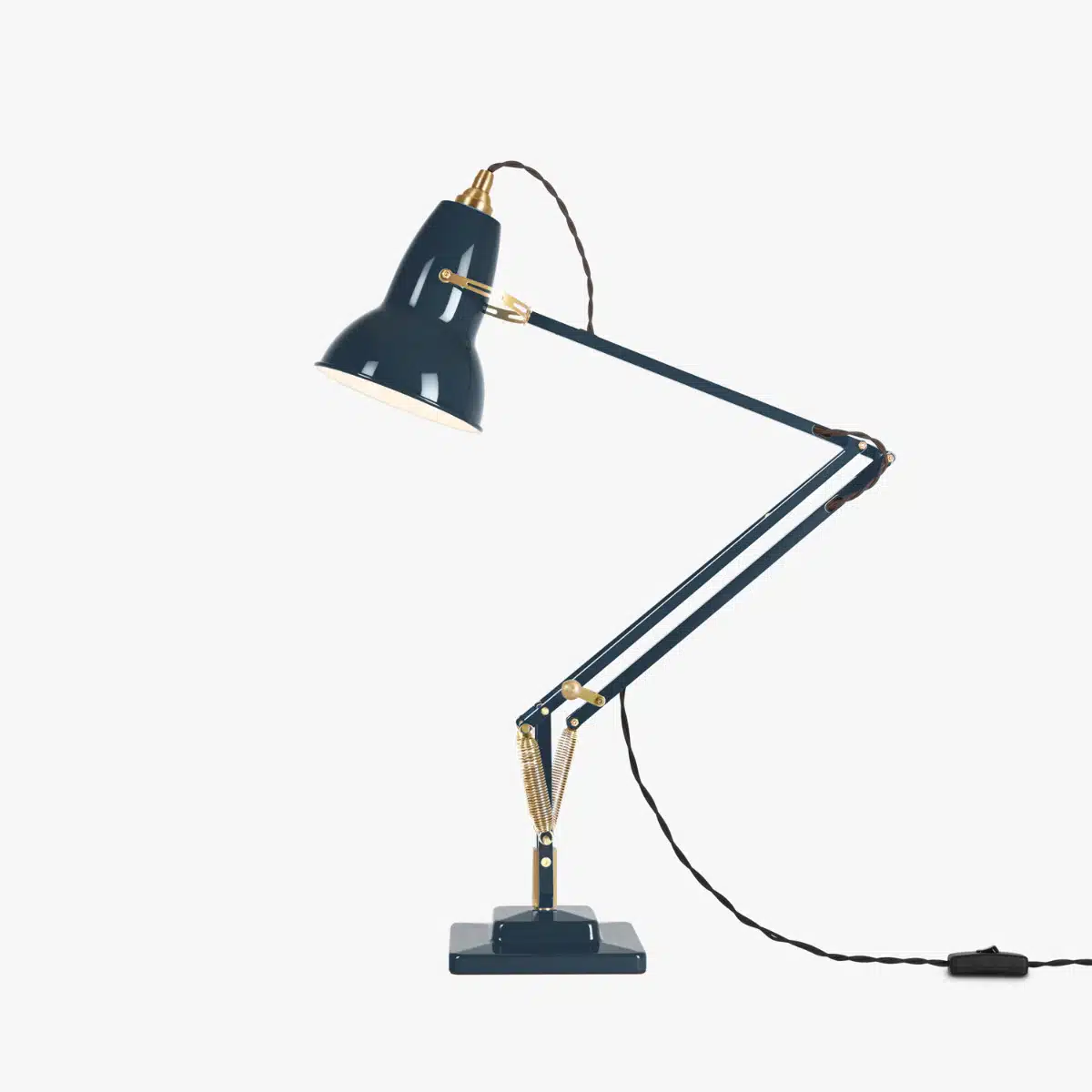 Anglepoise Original 1227 Brass Desk Lamp Ink Blue