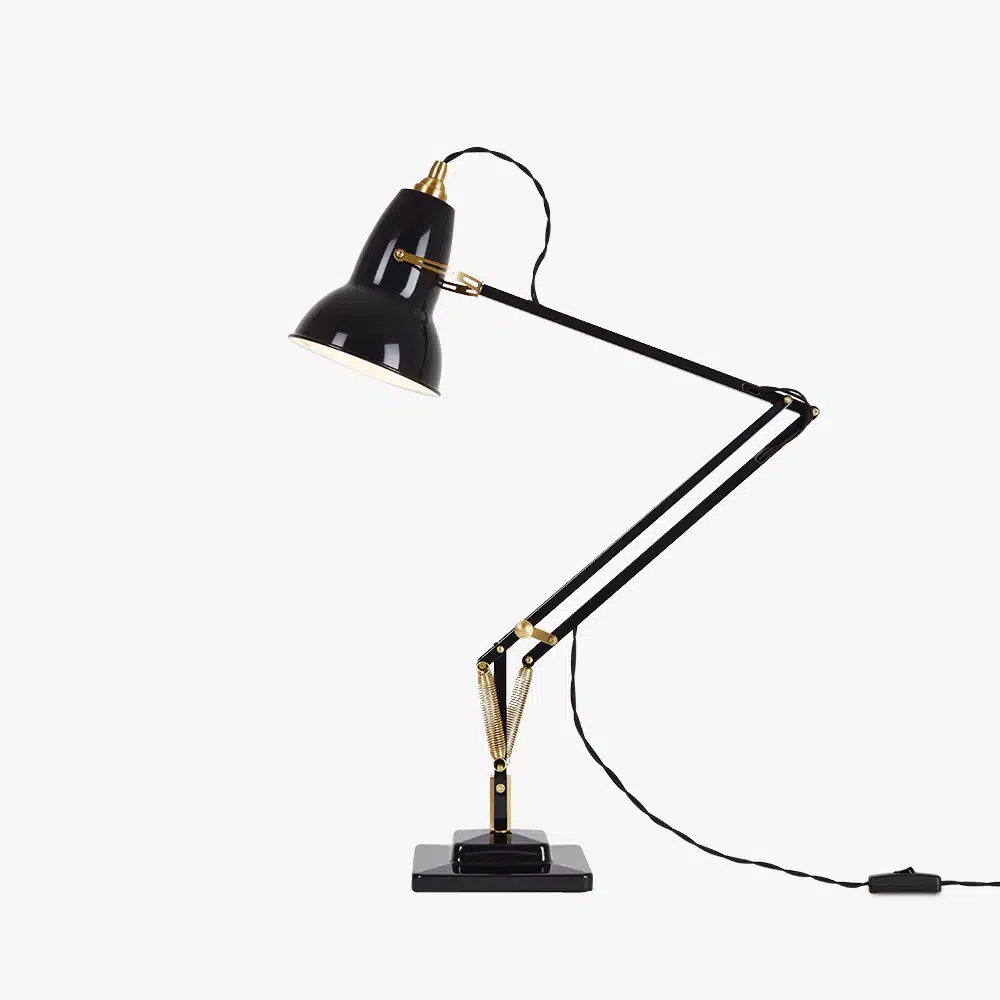 Anglepoise Original 1227 Brass Desk Lamp Jet Black