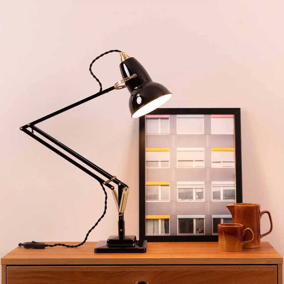 anglepoise Original 1227 Brass Desk Lamp Jet Black