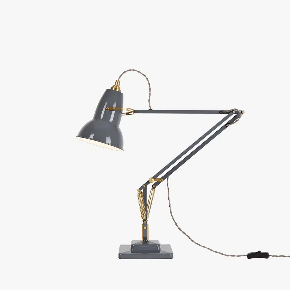 Anglepoise Original 1227 Brass Desk Lamp Elephant Grey