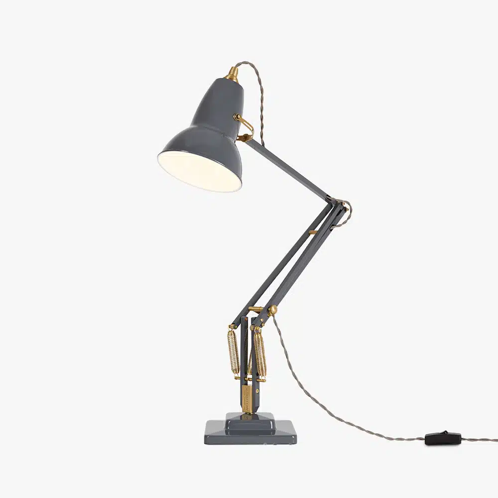 Anglepoise Original 1227 Brass Desk Lamp Elephant Grey