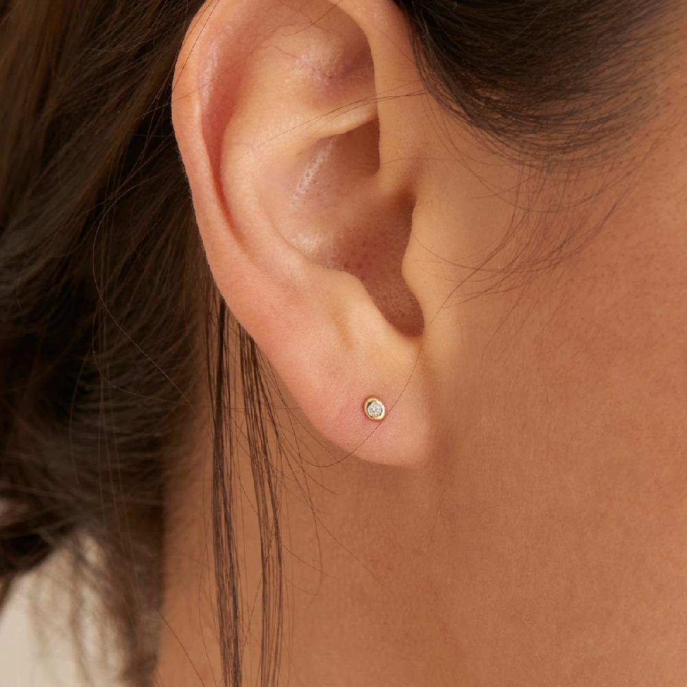 Ania Haie 14kt Gold Magma Single Diamond Labret Earring