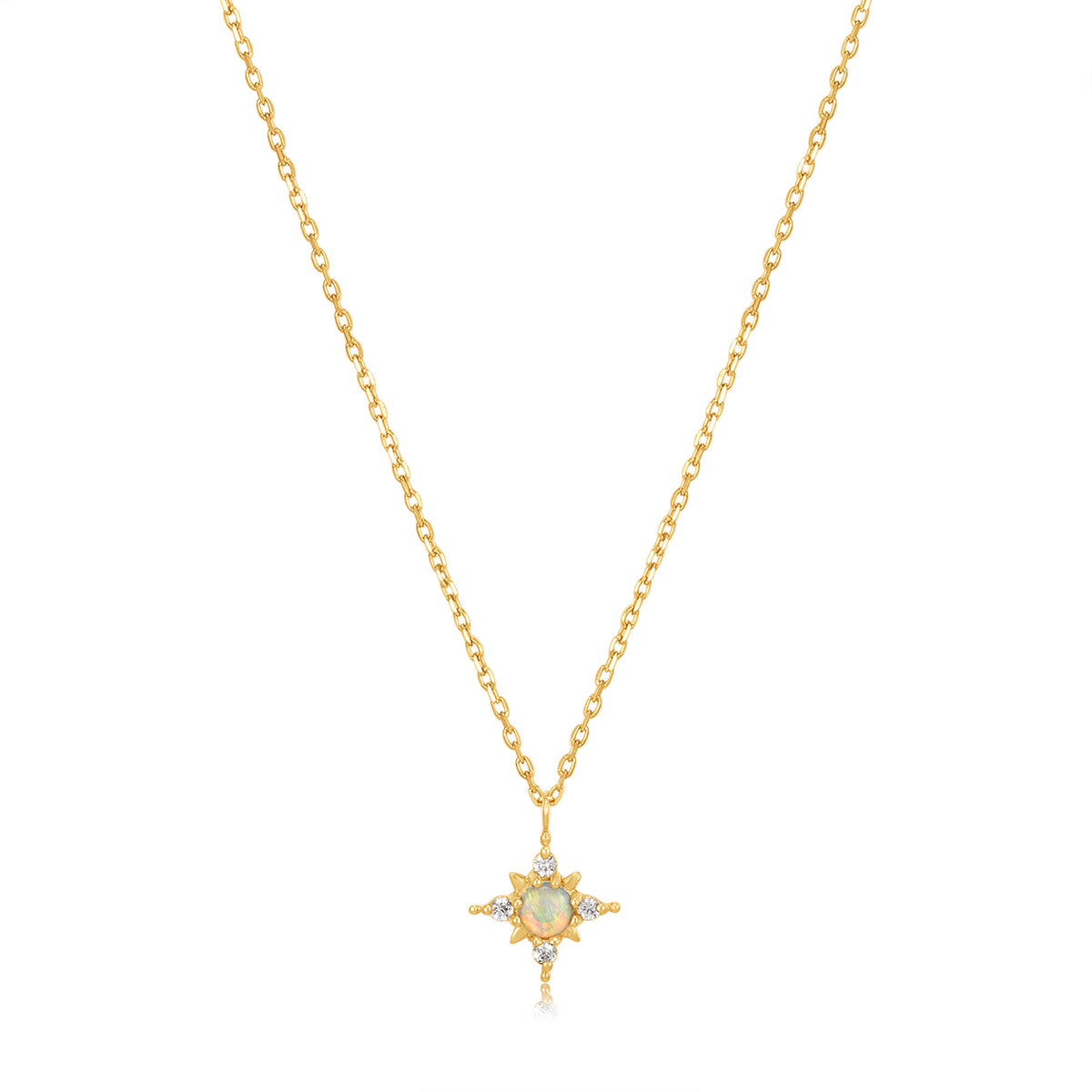 ania haie 14kt Gold Opal and White Sapphire Star Necklace