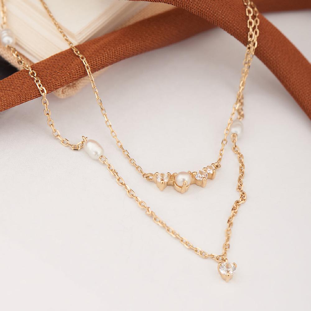 Ania Haie 14kt Gold Pearl And White Sapphire Necklace