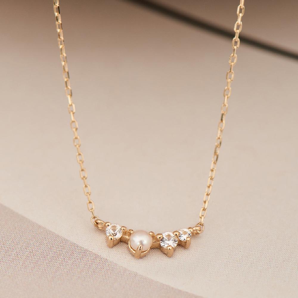 Ania Haie 14kt Gold Pearl And White Sapphire Radiance Necklace