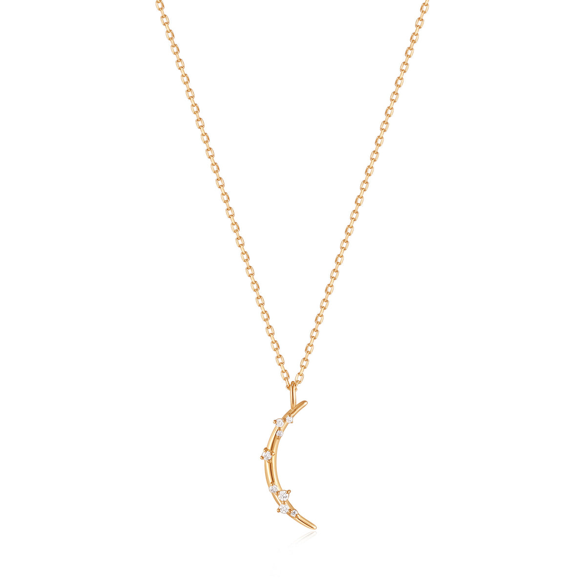 ania haie 14kt Gold Stargazer Natural Diamond Moon Necklace