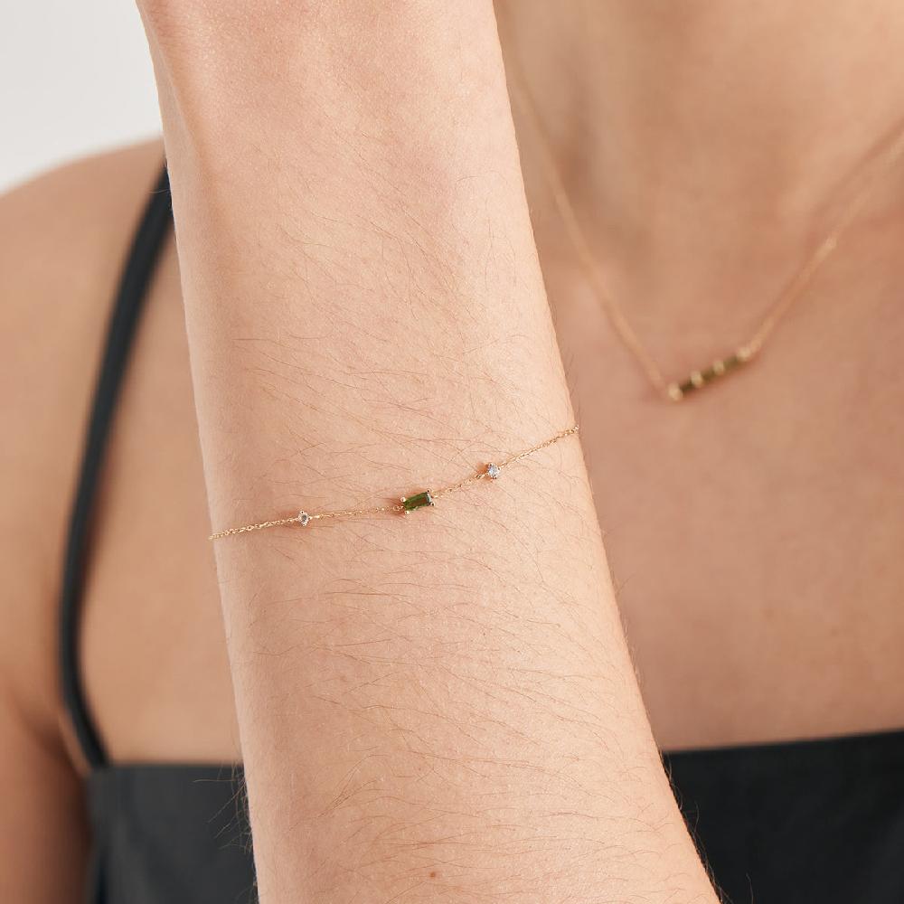 Ania Haie 14kt Gold Tourmaline And White Sapphire Bracelet