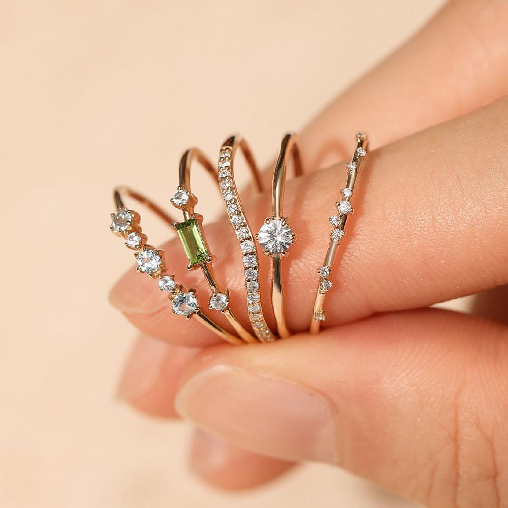 Ania Haie 14kt Gold Tourmaline And White Sapphire Ring