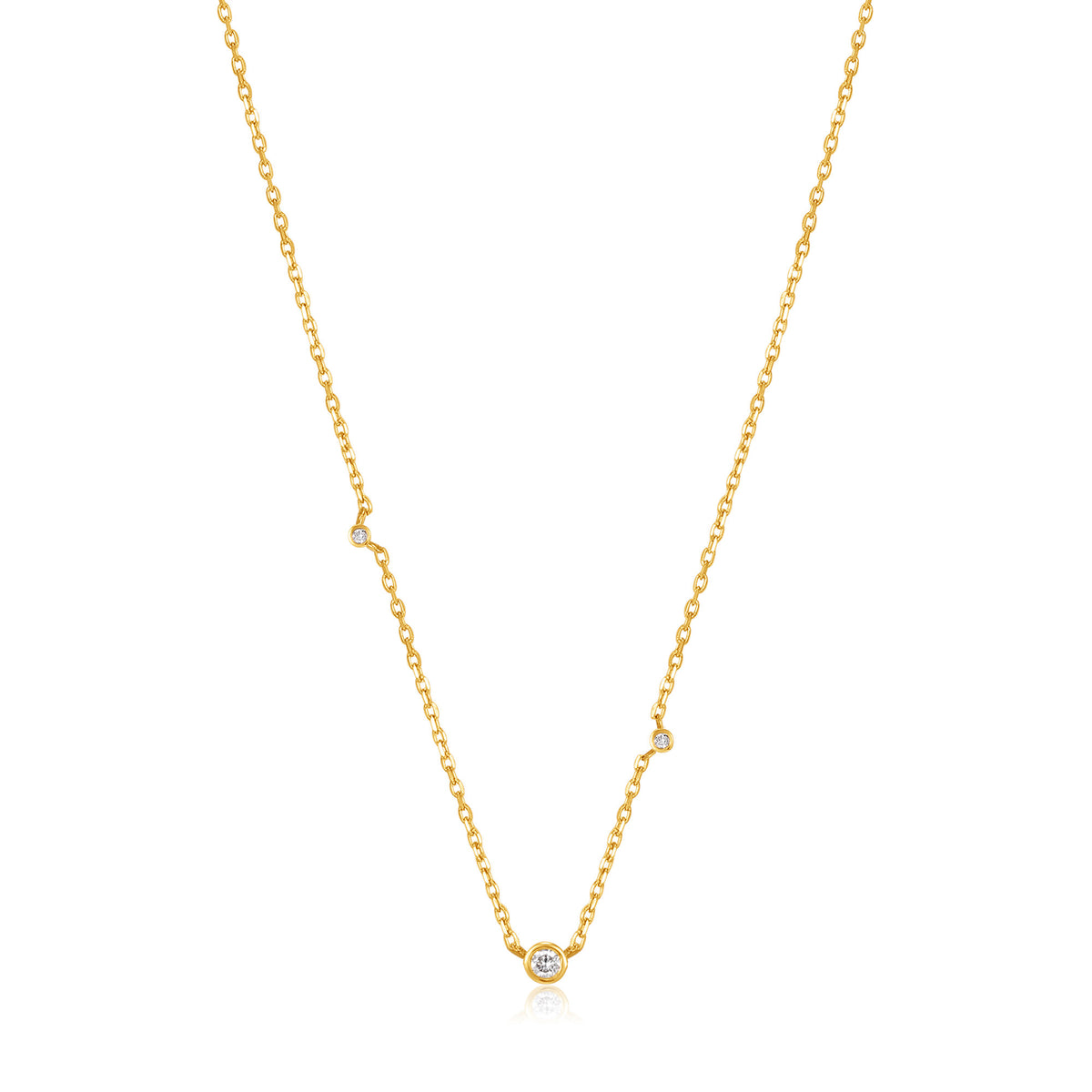 ania haie 14kt Gold Triple Natural Diamond Necklace