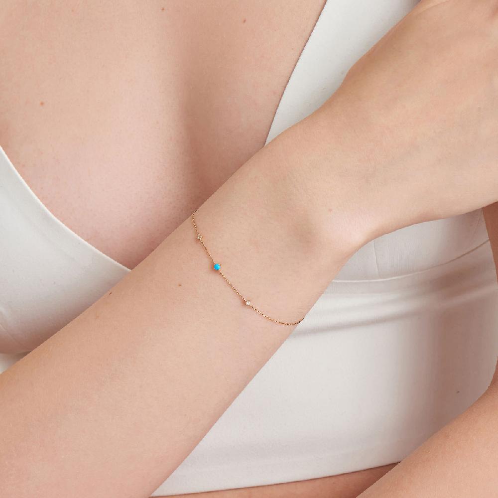 Ania Haie 14kt Gold Turquoise And White Sapphire Bracelet