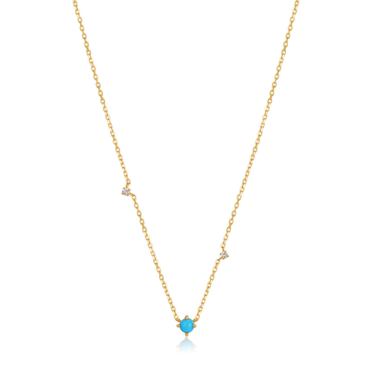 ania haie 14kt Gold Turquoise and White Sapphire Necklace