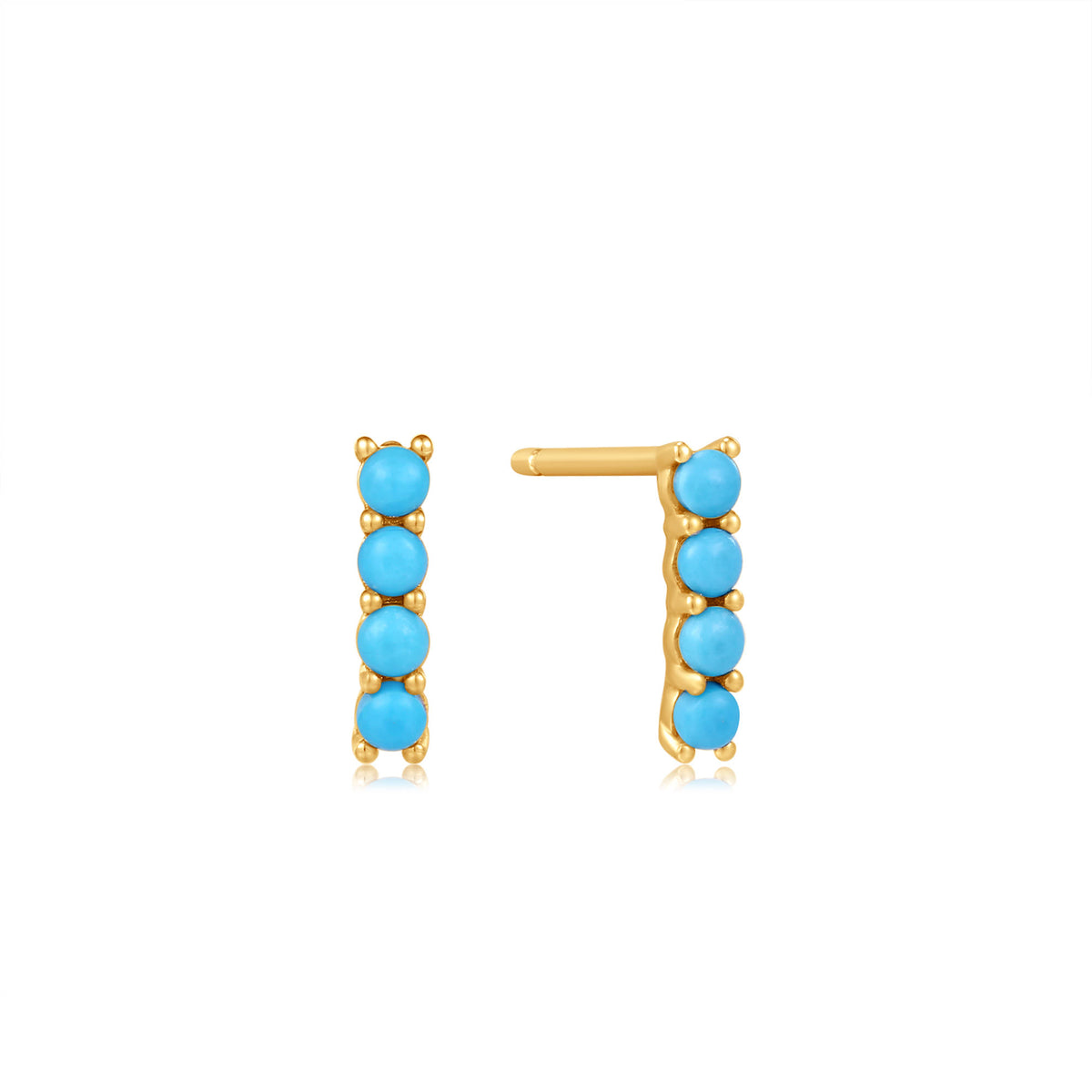 ania haie 14kt Gold Turquoise Cabochon Bar Stud Earrings