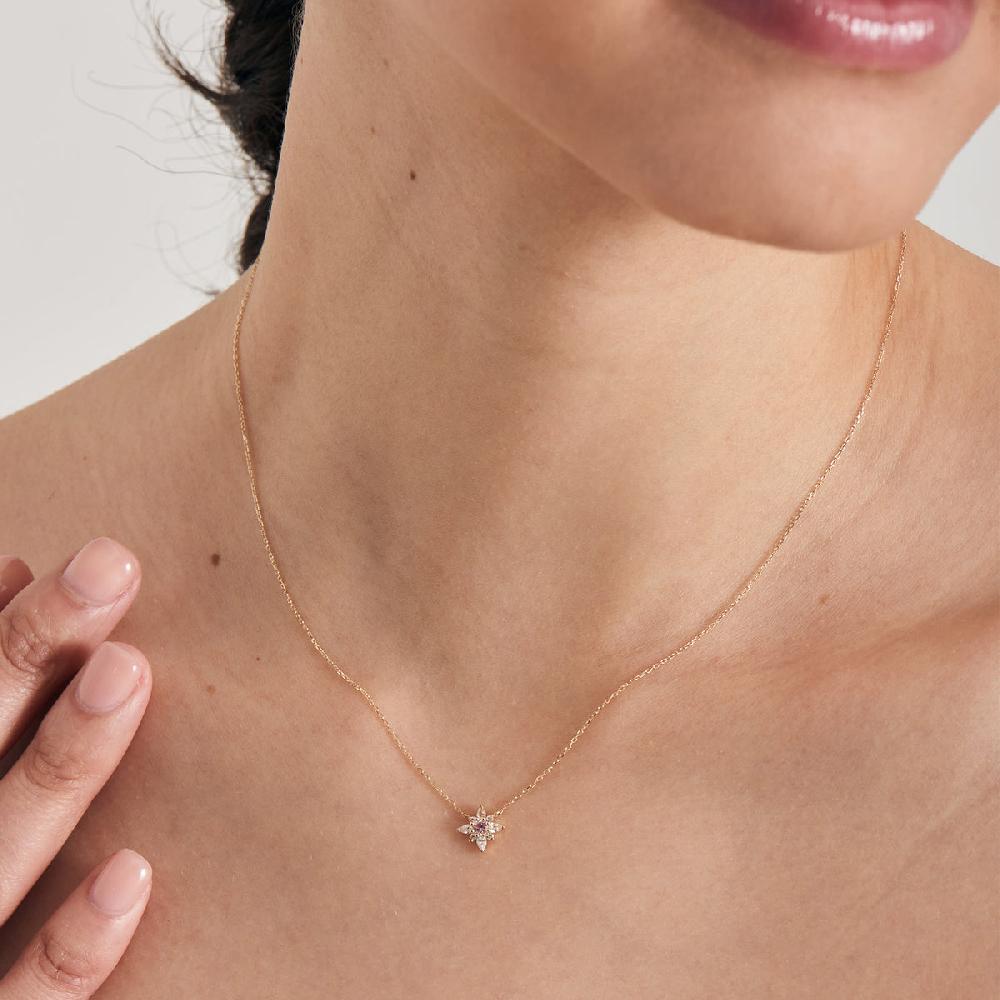 Ania Haie 14kt Gold White And Pink Sapphire Flower Necklace