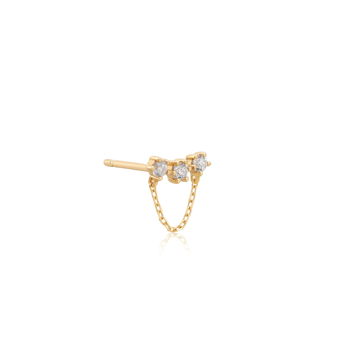 ania haie 14kt Gold White Sapphire Climber Single Stud Earring