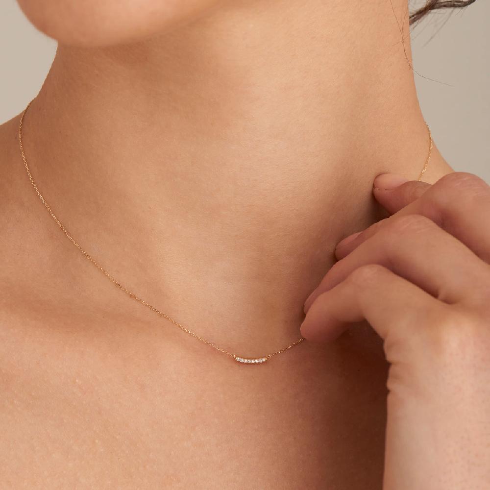 Ania Haie 14kt Gold Magma Curve Diamond Necklace