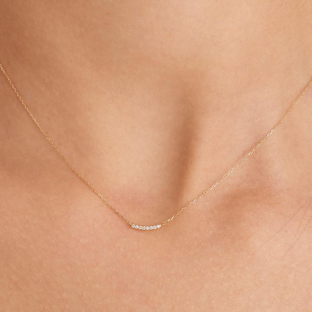 Ania Haie 14kt Gold Magma Curve Diamond Necklace