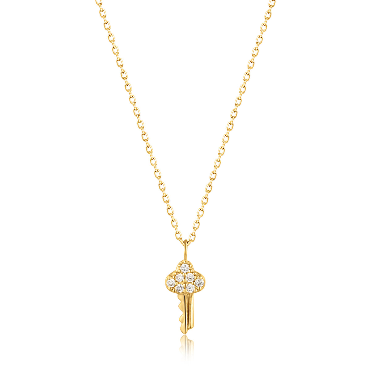 ania haie 14kt Gold Natural Diamond Key Necklace