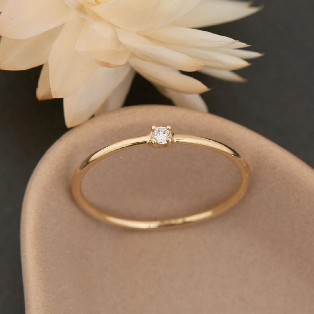 Ania Haie 14kt Gold Solitaire Natural Diamond Ring