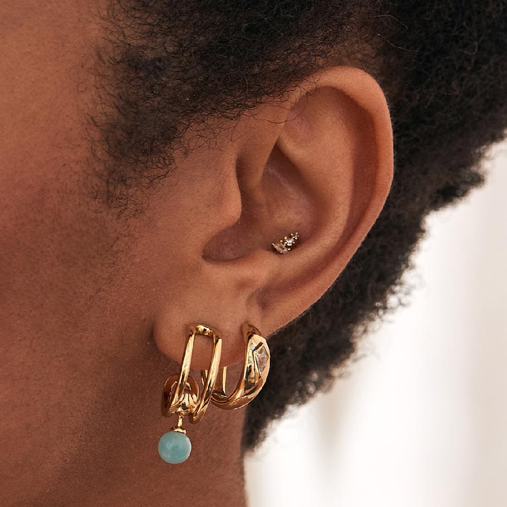 Ania Haie Glam Mini Climber Gold Stud Earrings