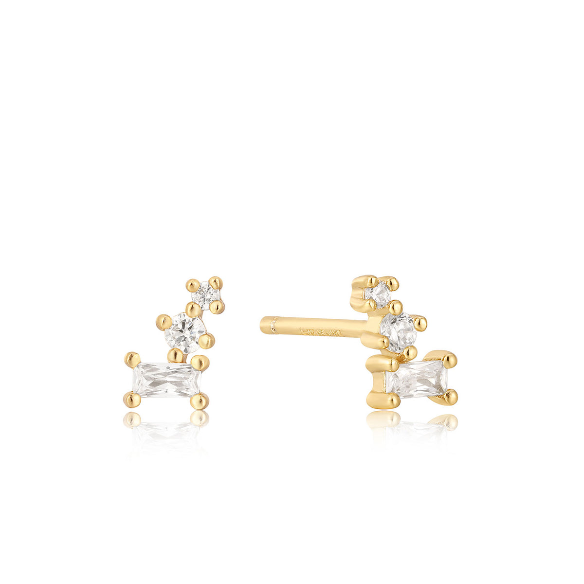 ania haie Glam Mini Climber Gold Stud Earrings