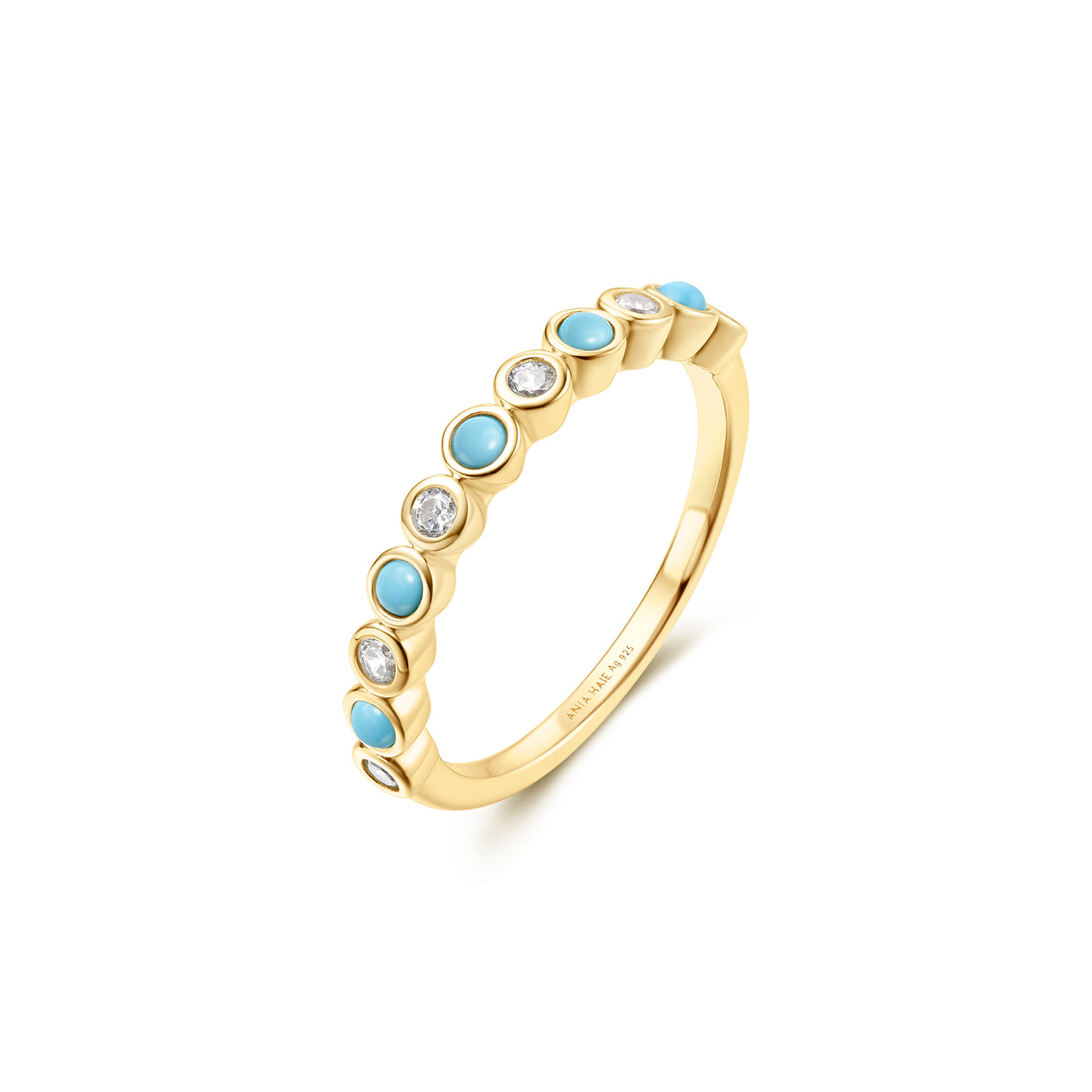 Ania Haie Gold Bezel Lab Created Turquoise Ring