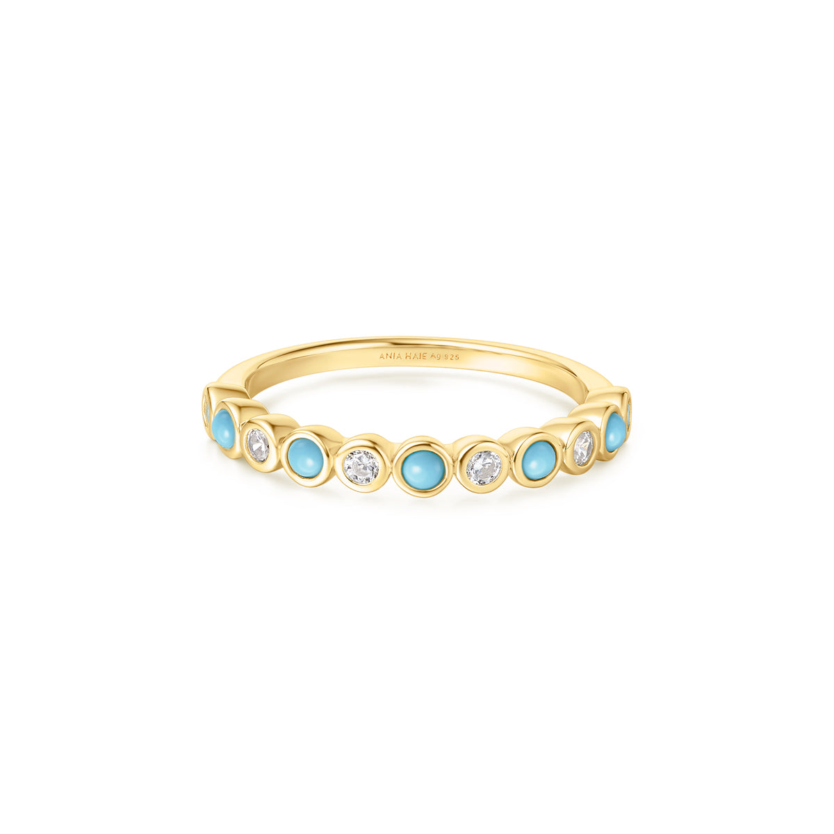ania haie Gold Bezel Lab Created Turquoise Ring