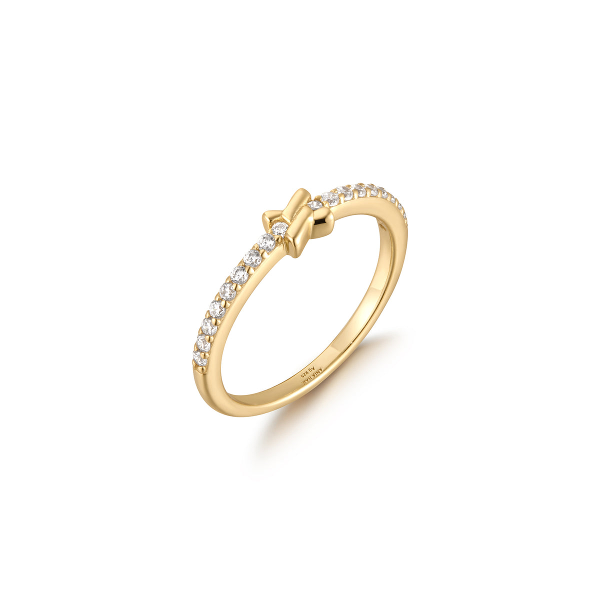 ania haie Gold Cross Cubic Zirconia Ring