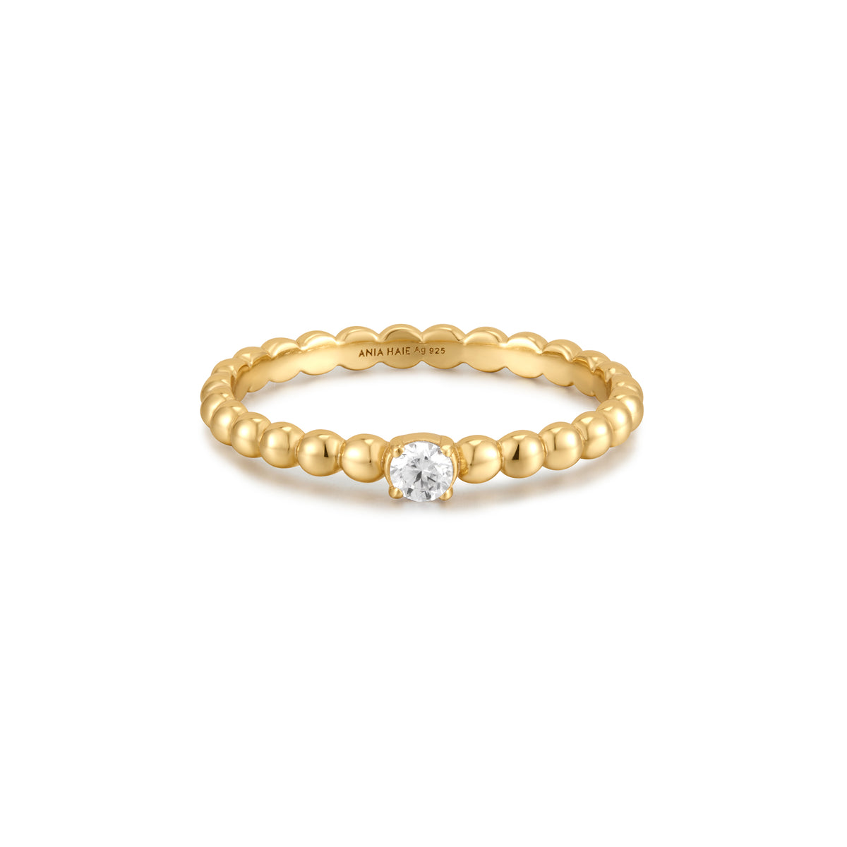 ania haie Gold Cubic Zirconia Round Dome Ring