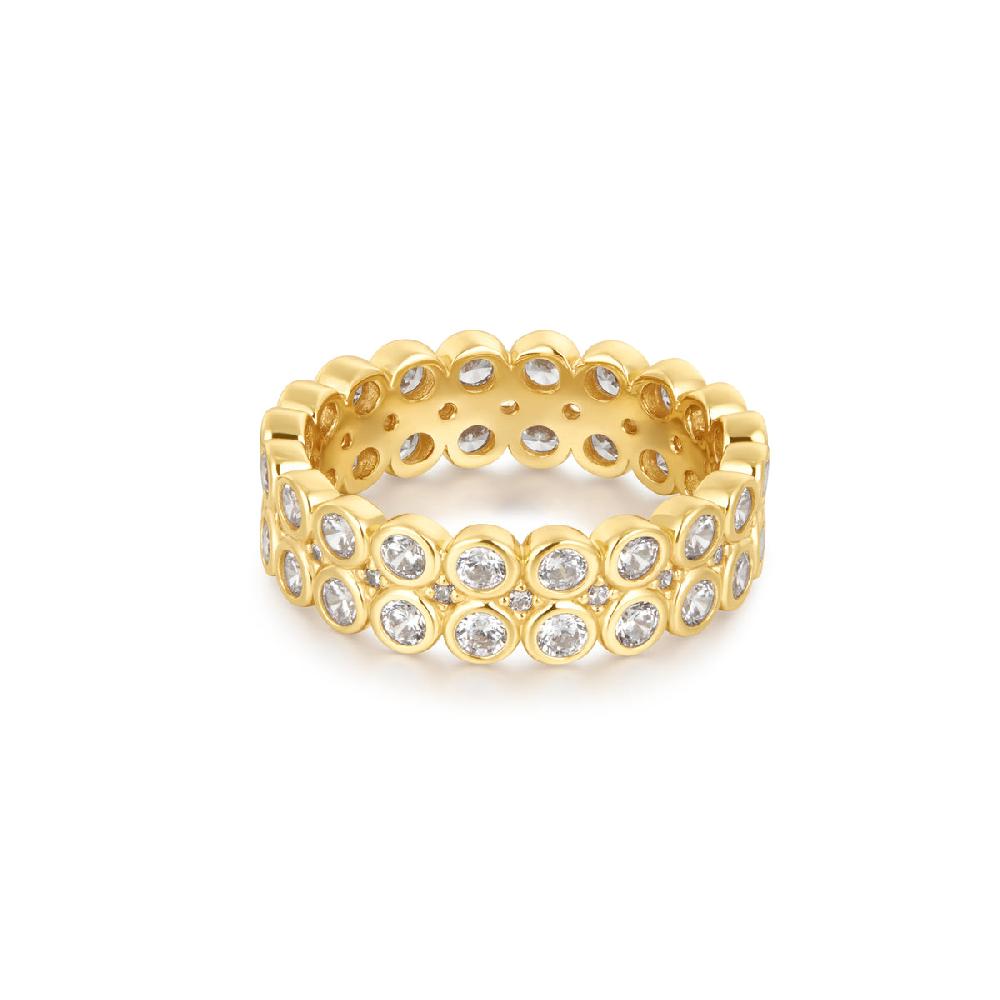 ania haie Gold Double Row Bezel Ring