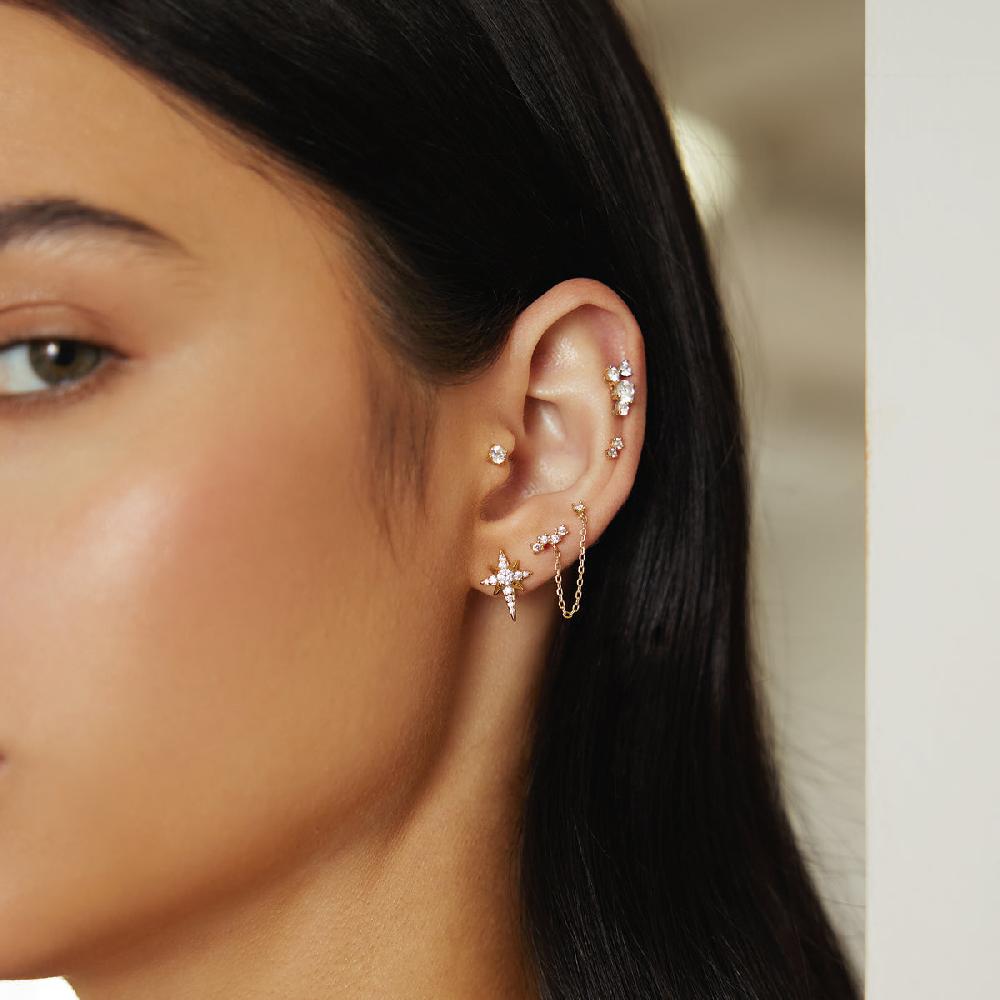 Ania Haie Gold Eight-Pointed Star Stud Earrings