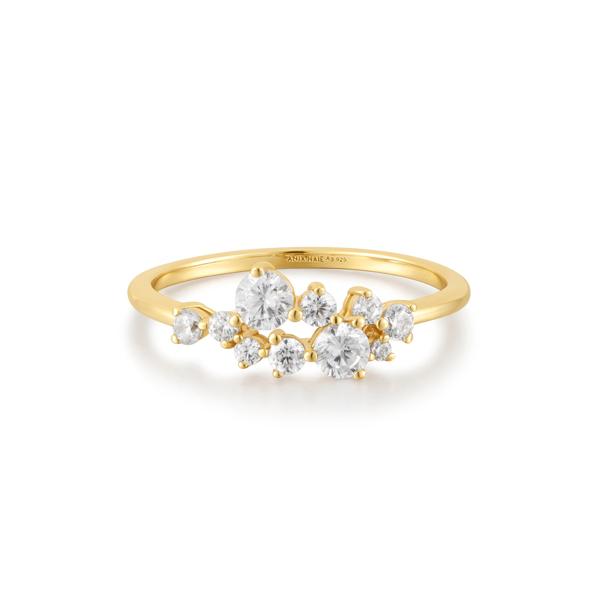ania haie Gold Flower Cluster Pavé Ring