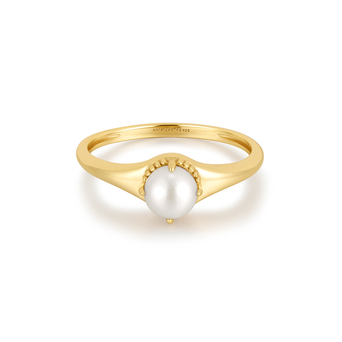 ania haie Gold Freshwater Pearl Stacking Ring