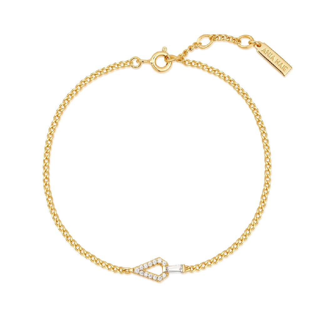 Ania Haie Gold Geometric Cubic Zirconia Bracelet