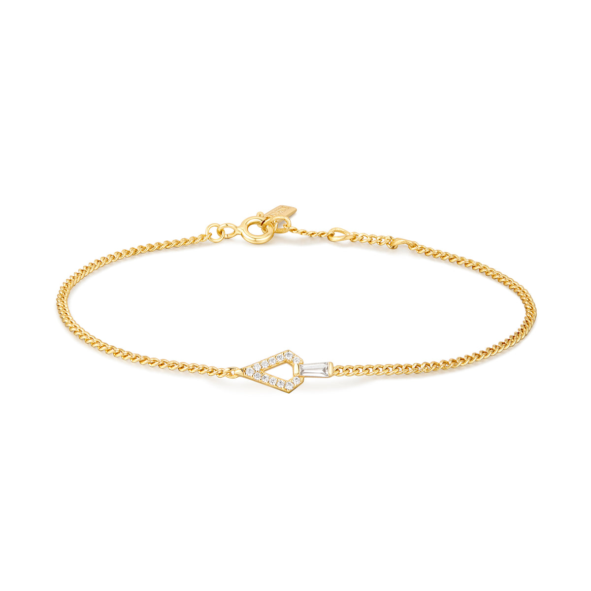 ania haie Gold Geometric Cubic Zirconia Bracelet