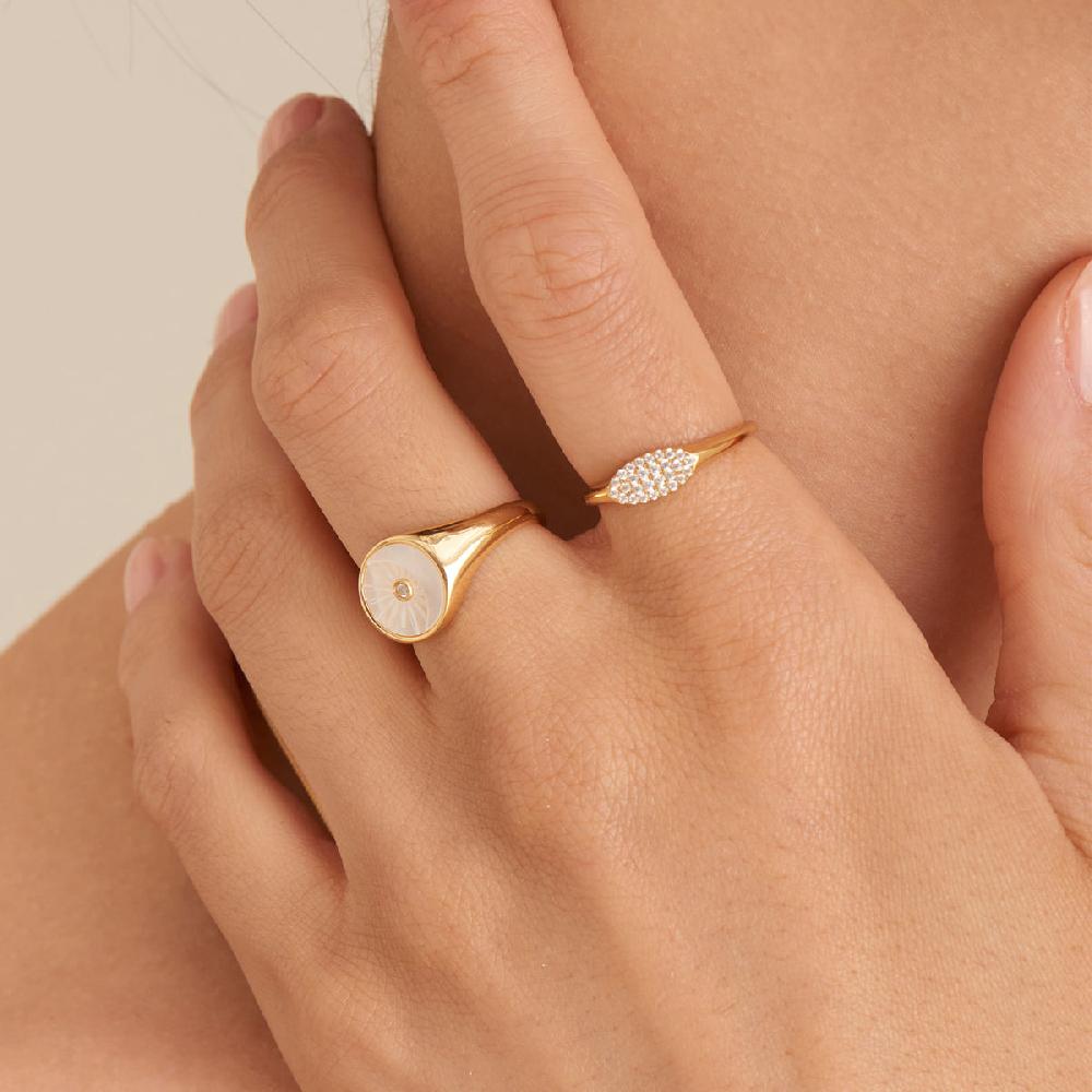 Ania Haie Gold Glam Adjustable Signet Ring